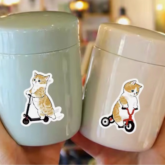 Cute Cat Sticker Set - Brown and White - Picture 5 of 5